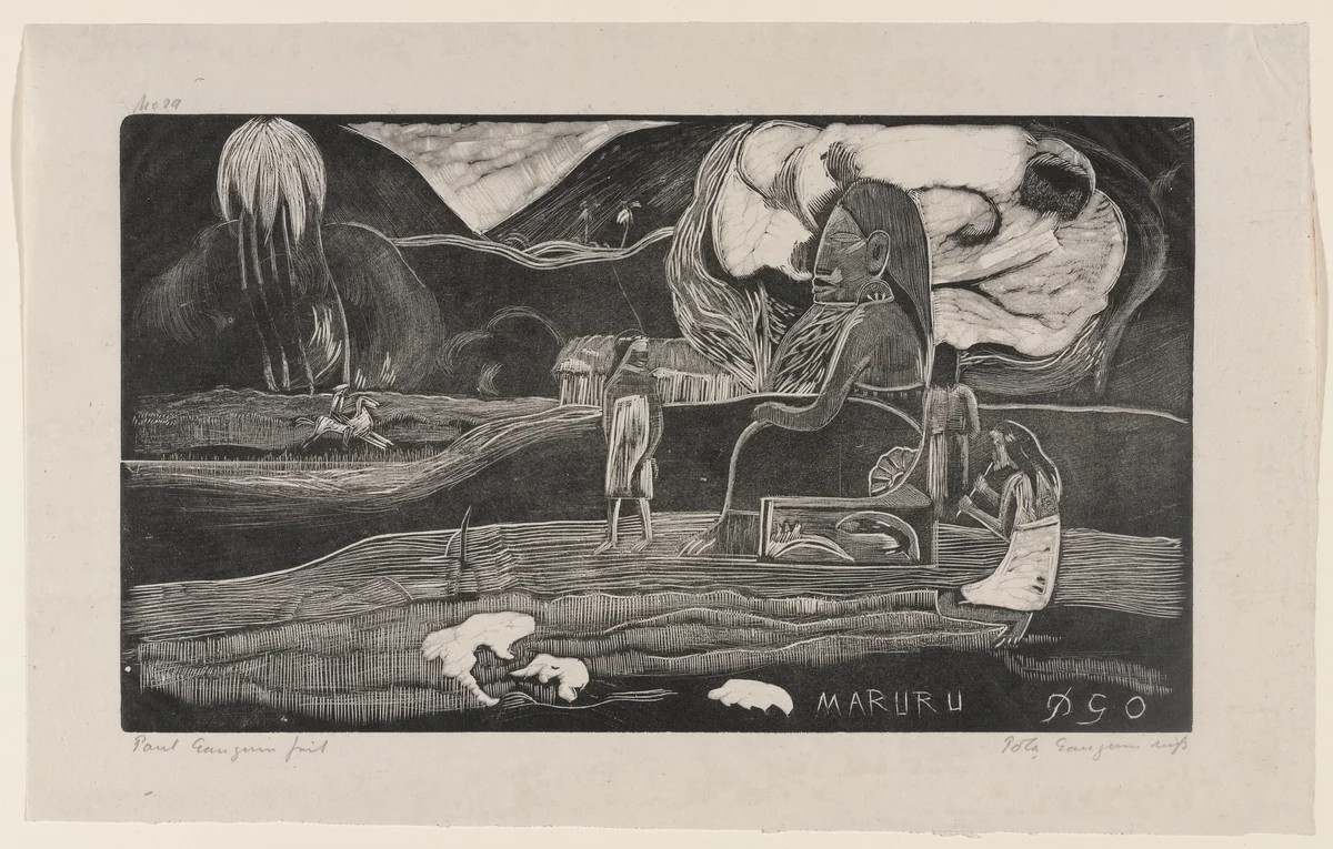 Maruru (Offerings of Gratitude) by Paul Gauguin, print, 1893