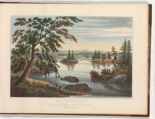 View Near Fort Miller (No. 10 (later changed to No. 9) of The Hudson River Portfolio) by John Hill, print, 1822