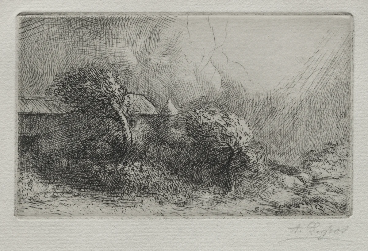 Chailli: End of a Storm (Effet d'orage) by Alphonse Legros, print, 1857-1911