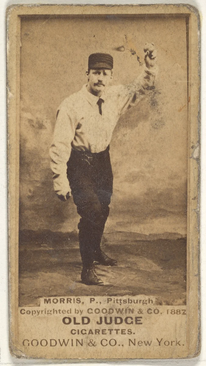 Ed Morris, Pitcher, Pittsburgh, from the Old Judge series (N172) for Old Judge Cigarettes by Goodwin & Company, photograph, 1887