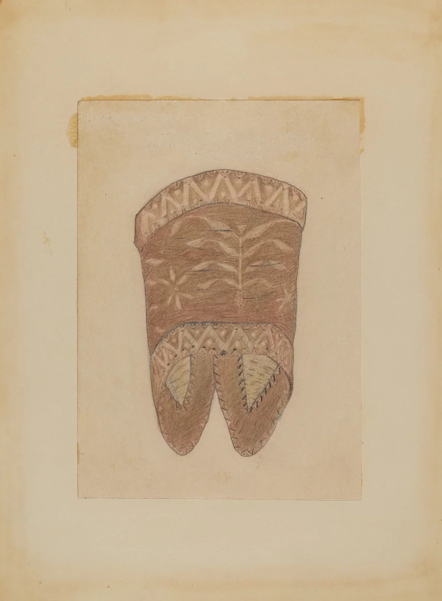 Birch Bark Cape Collar by Charles Charon, index of american design, 1935-1942