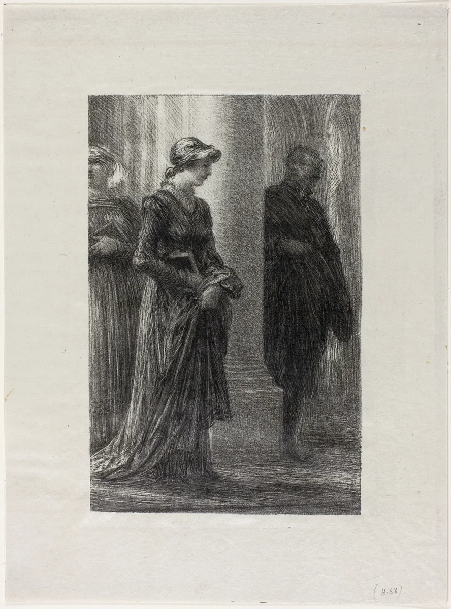 The Mastersingers of Nuremberg, Act I: Walther and Eva Meet by Henri Fantin-Latour, print, 1881-1891