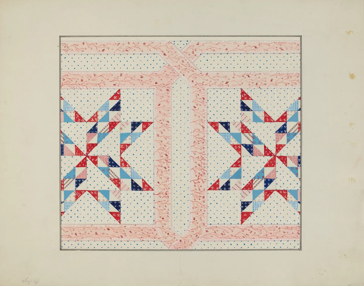 Quilt by American 20th Century, index of american design, 1935-1942
