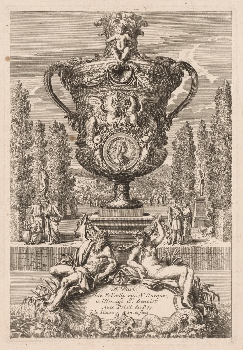 Decorative Urn by Jean Le Pautre, print, 1638-1682
