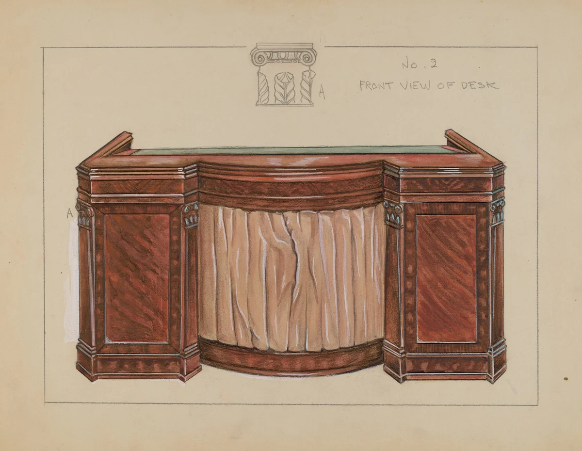 Desk by Lawrence Phillips, index of american design, 1935-1942