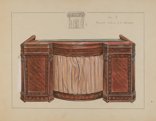 Desk by Lawrence Phillips, index of american design, 1935-1942