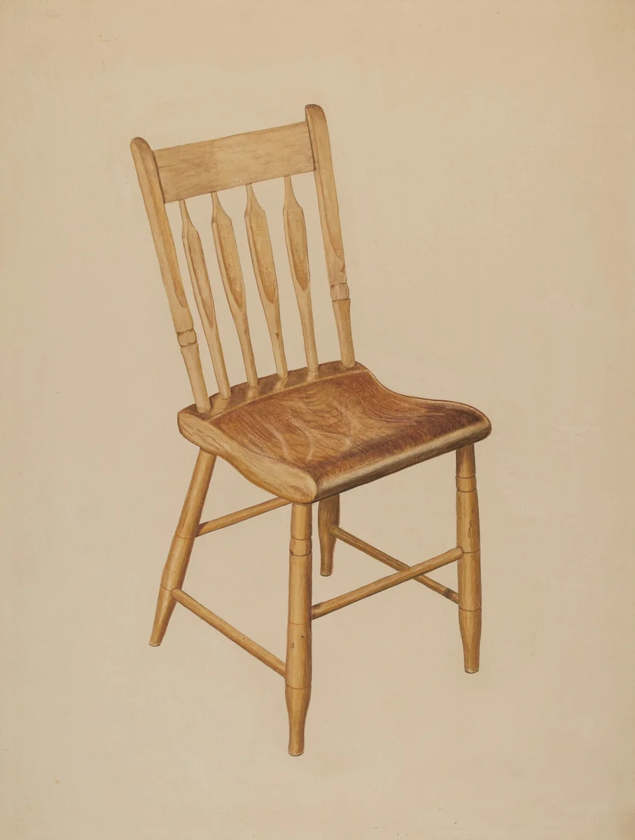 Kitchen Chair (plank bottom) by Sydney Roberts, index of american design, 1941