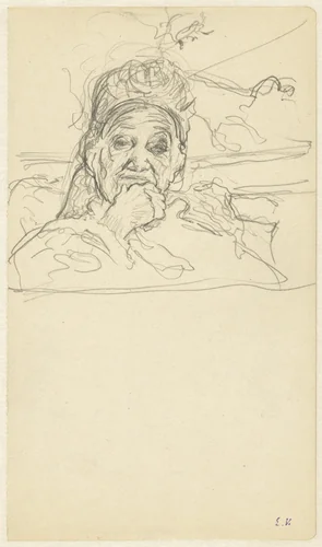 De grootmoeder, portret tot op de schouders by Édouard Vuillard, drawing, 1878-1940