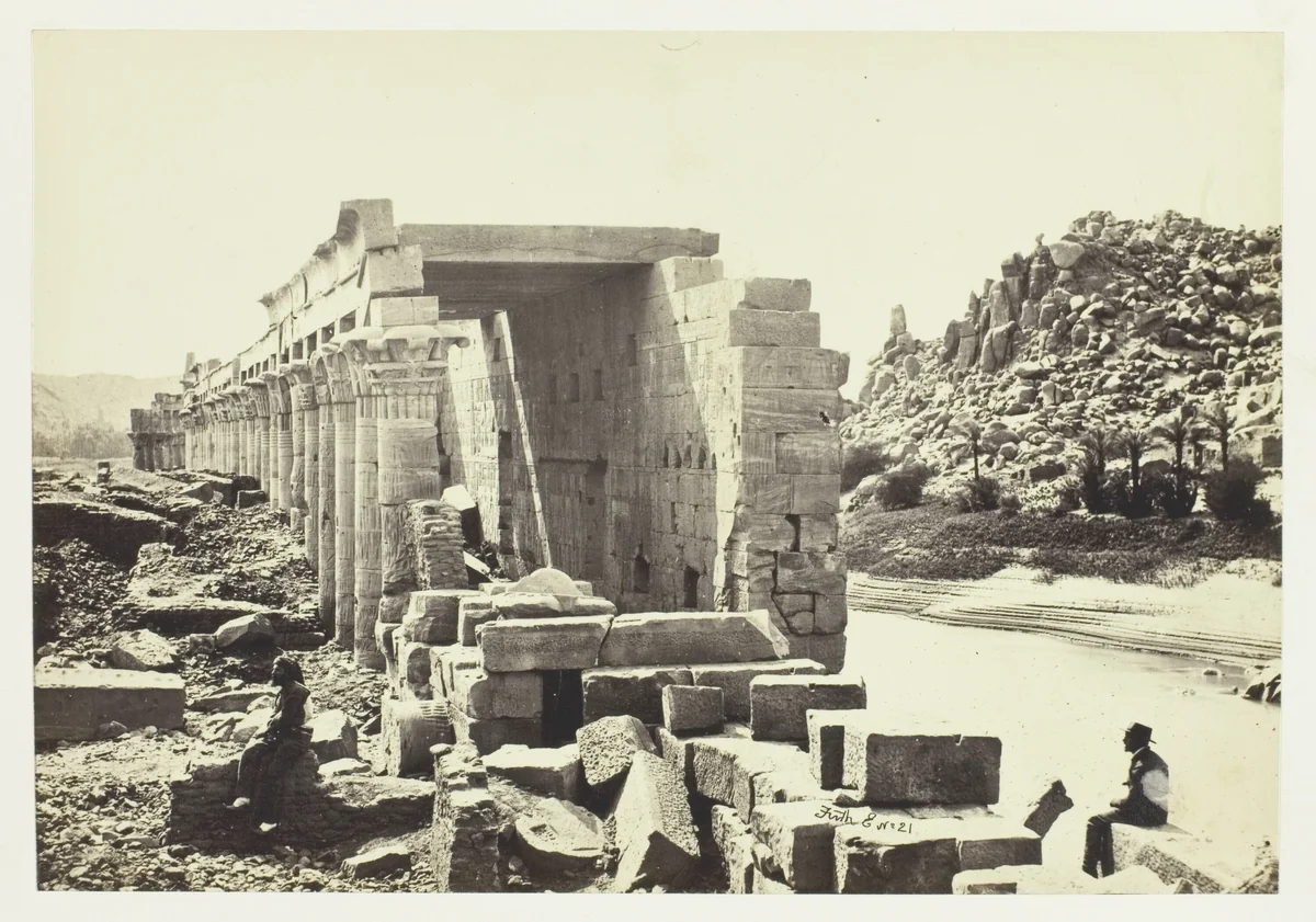 The Colonnade, Island of Philæ by Francis Frith, photograph, 1857