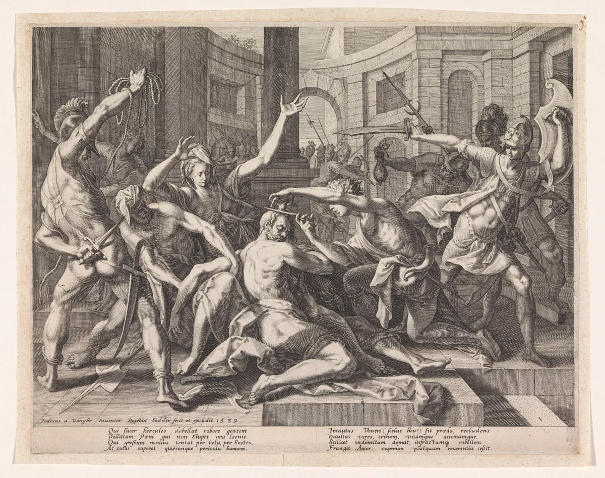 Simson en Delila by Unknown, print, 1589