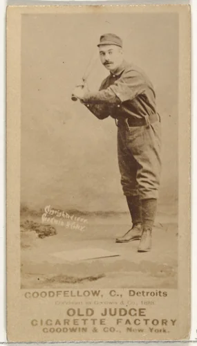 Goodfellow, Catcher, Detroit Wolverines, from the Old Judge series (N172) for Old Judge Cigarettes by Goodwin & Company, photograph, 1888