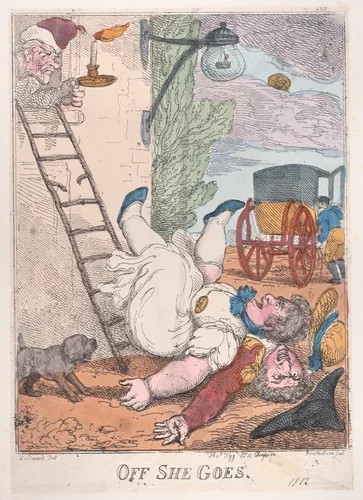 Off She Goes by Thomas Rowlandson, print, 1812