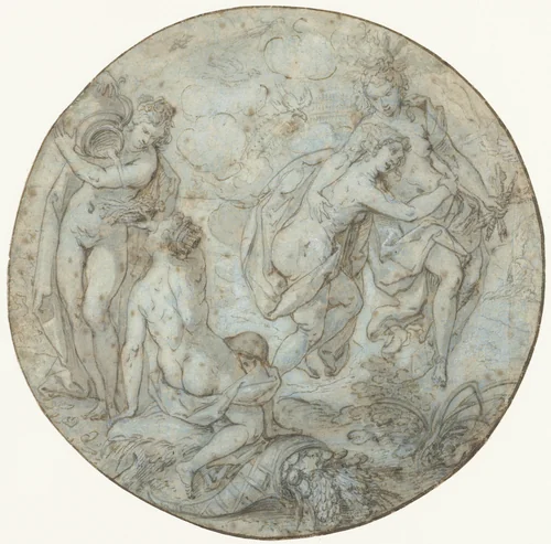 De vier elementen by Hendrik van Balen, drawing, 1600-1610