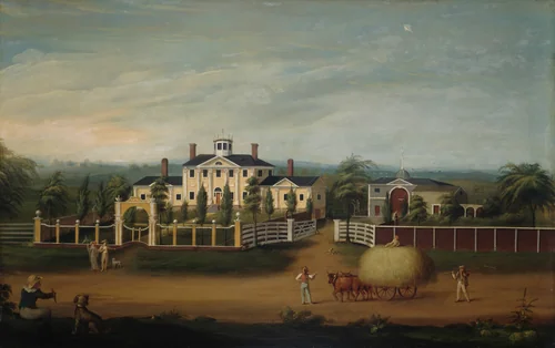 New England Country Seat by Artist Unknown, painting, 1800-1820