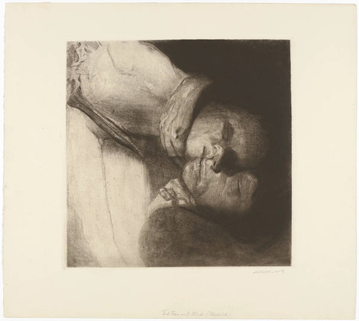Death, Woman, and Child (Tod, Frau und Kind) by Käthe Kollwitz, print, 1910