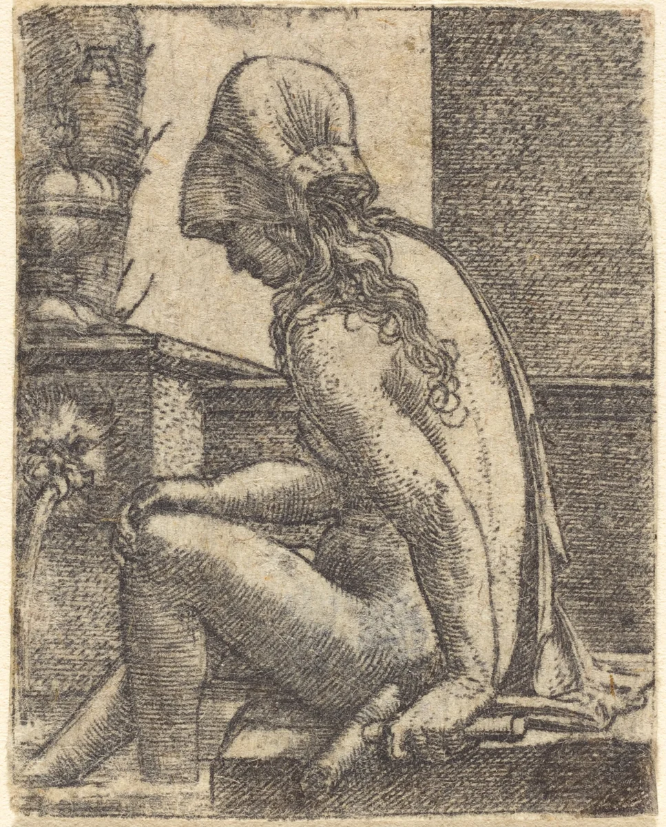 Bathing Woman by Albrecht Altdorfer, print, 1520-1530