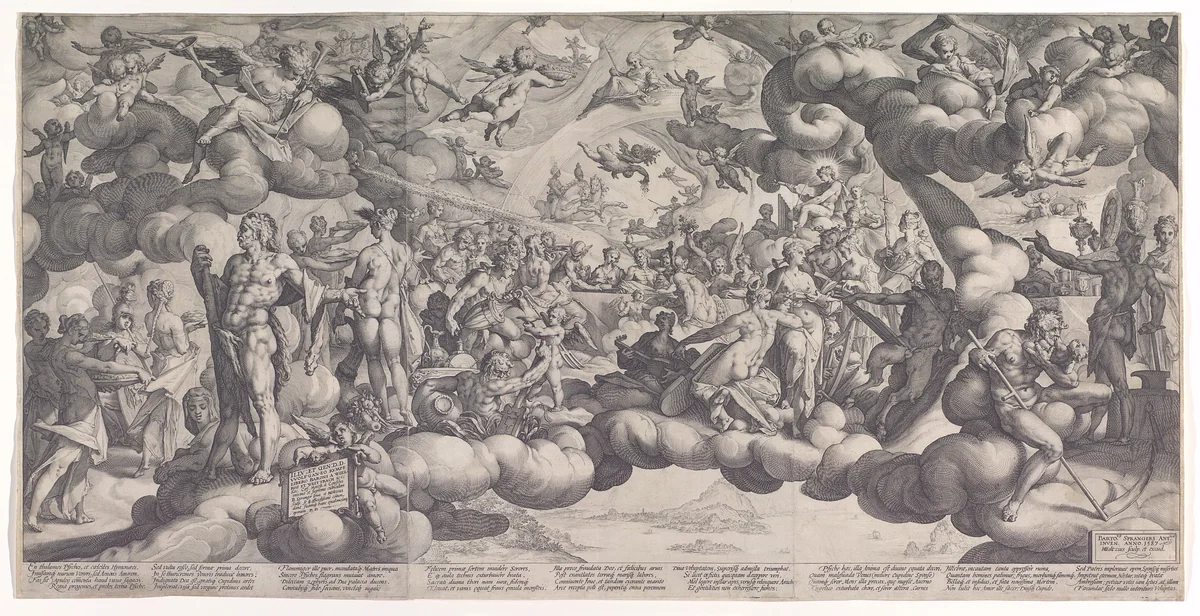 The Feast of the Gods at the Marriage of Cupid and Psyche by Hendrick Goltzius, print, 1587