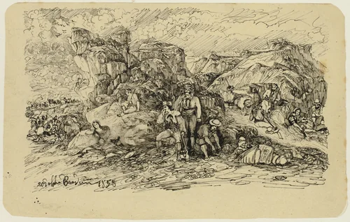 The Smugglers by Rodolphe Bresdin, drawing, 1858-1885