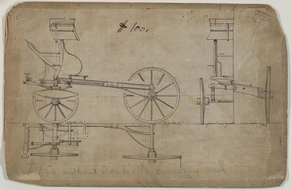 Skeleton Break #100 by Brewster & Co., drawing, 1850-1870