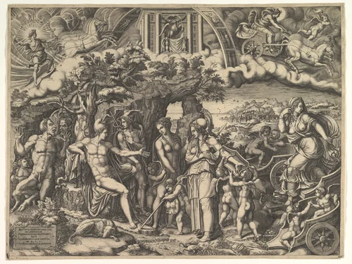 The Judgment of Paris by Giorgio Ghisi, print, 1555