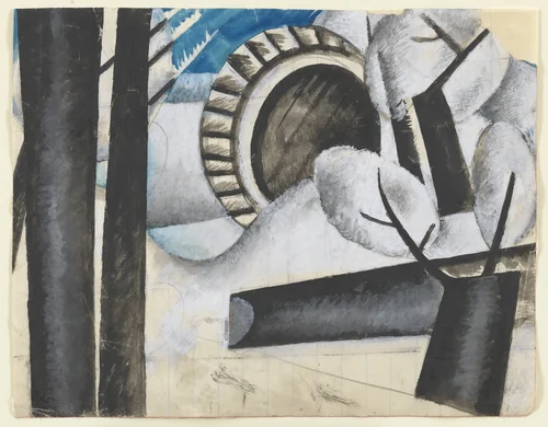 Landscape Outside Kiev by Pavel Tchelitchew, drawing, 1919