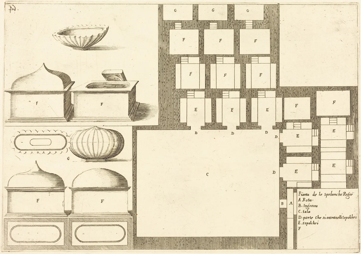 Plan of the Spelunche Regee by Jacques Callot, print, 1619