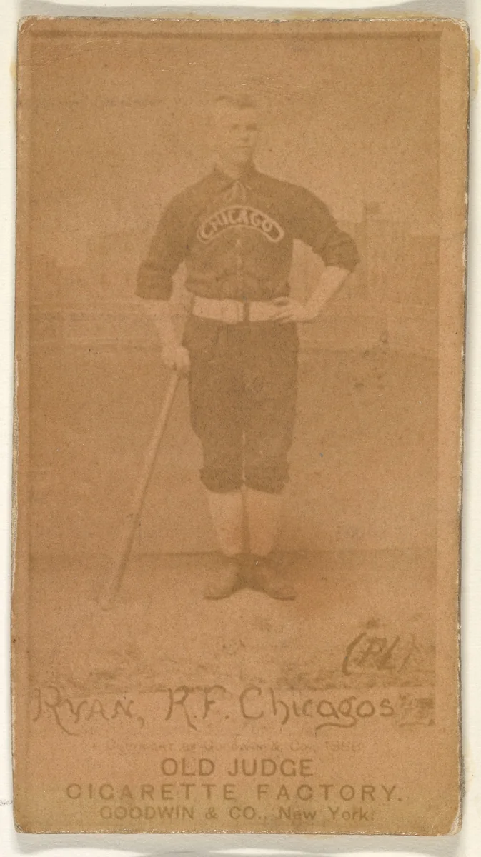 Ryan, Right Field, Chicago, from the Old Judge series (N172) for Old Judge Cigarettes by Goodwin & Company, photograph, 1888