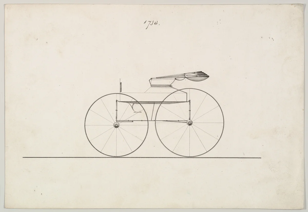 Design for Wagon, no. 734 by Brewster & Co., drawing, 1850-1870