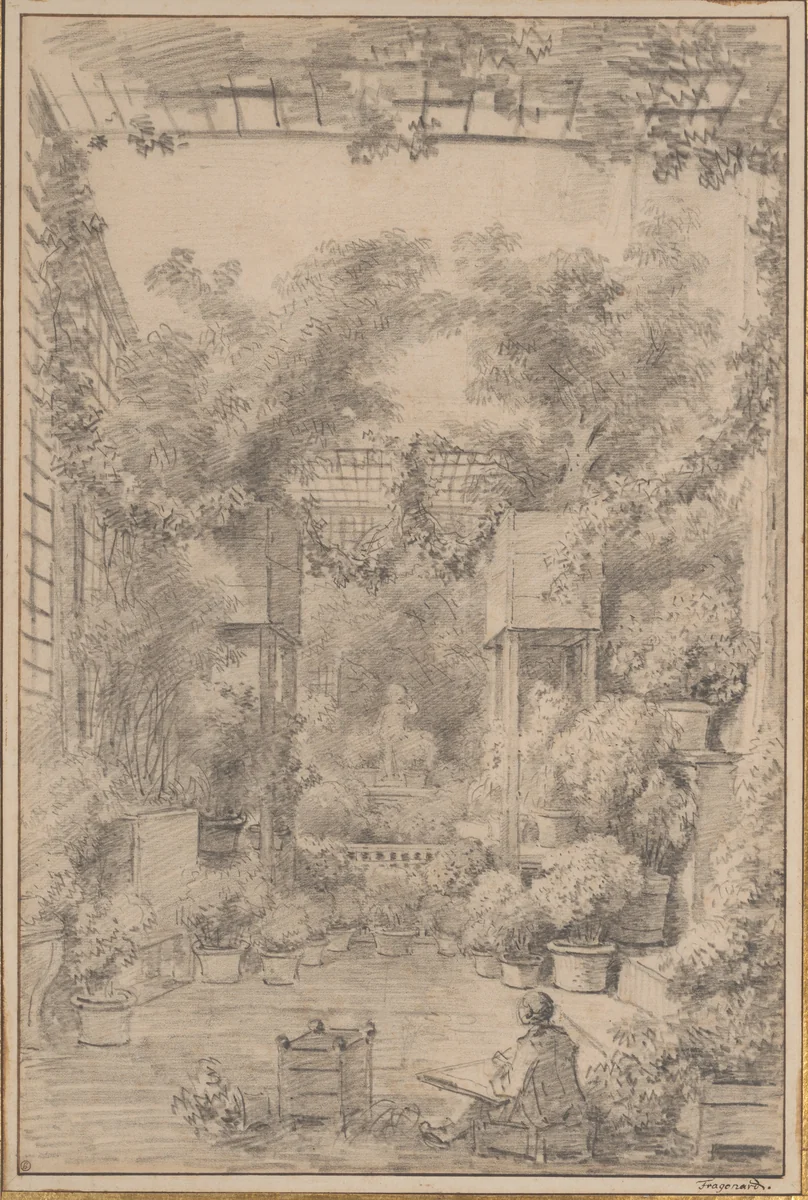 The Draftsman by Jean Honoré Fragonard, drawing, 1770-1779