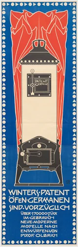 Poster for appliance manufacturer Oscar Winter's "Patent-Germane" stoves by Joseph Maria Olbrich, design, 1901