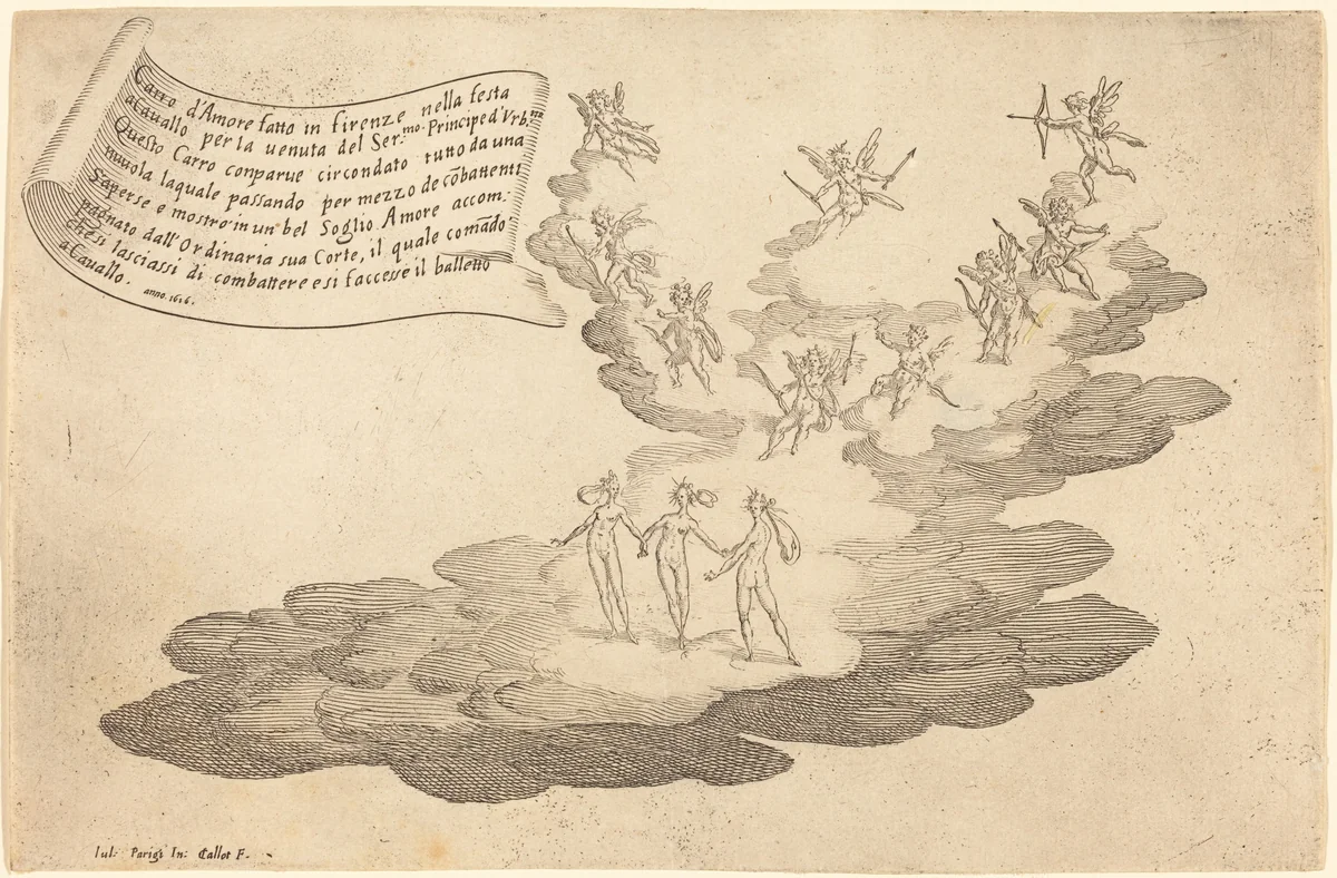 The Float of Love by Jacques Callot, print, 1616