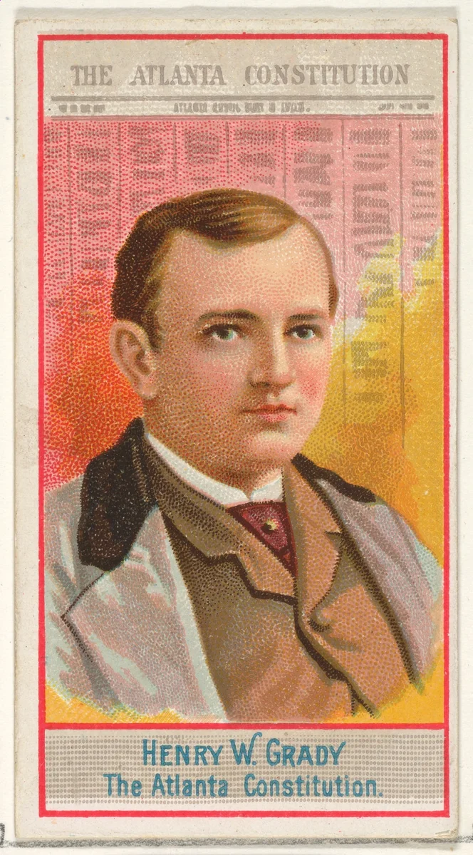 Henry W. Grady, The Atlanta Constitution, from the American Editors series (N1) for Allen & Ginter Cigarettes Brands by Allen & Ginter, print, 1887
