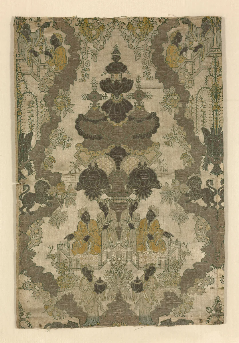 Fragment by Probably France, textile, 1698-1719