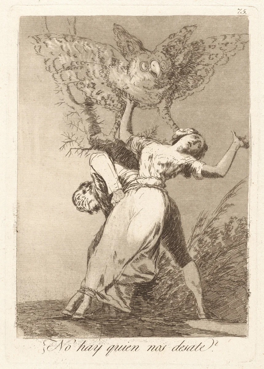 No hay quien nos desate? (Can't Anyone Untie Us?) by Francisco Goya, print, 1799