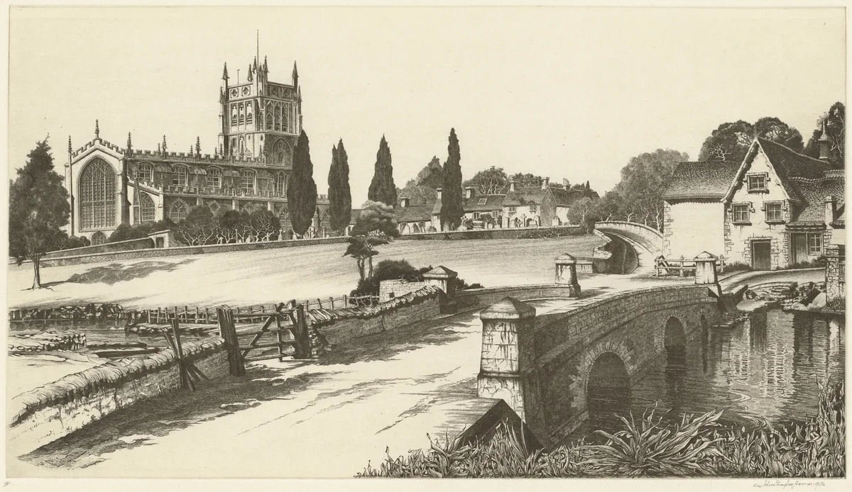 "This England" (Fairford, Gloucestershire) by John Taylor Arms, print, 1952