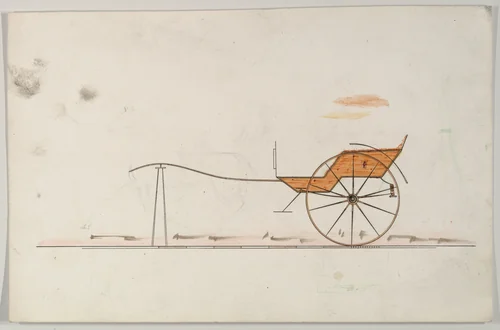 Cart/Gig (unnumbered) by Brewster & Co., drawing, 1850-1874