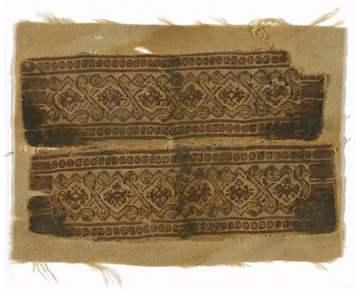Pair of Cuff Bands by Coptic Egypt, textile, 201-500