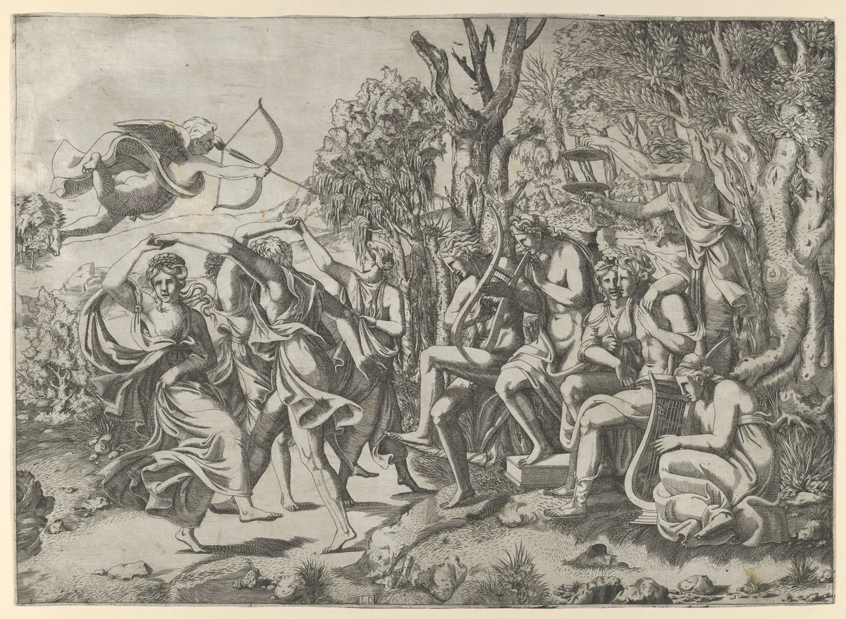 The Dance by Léon Davent, print, 1540-1556