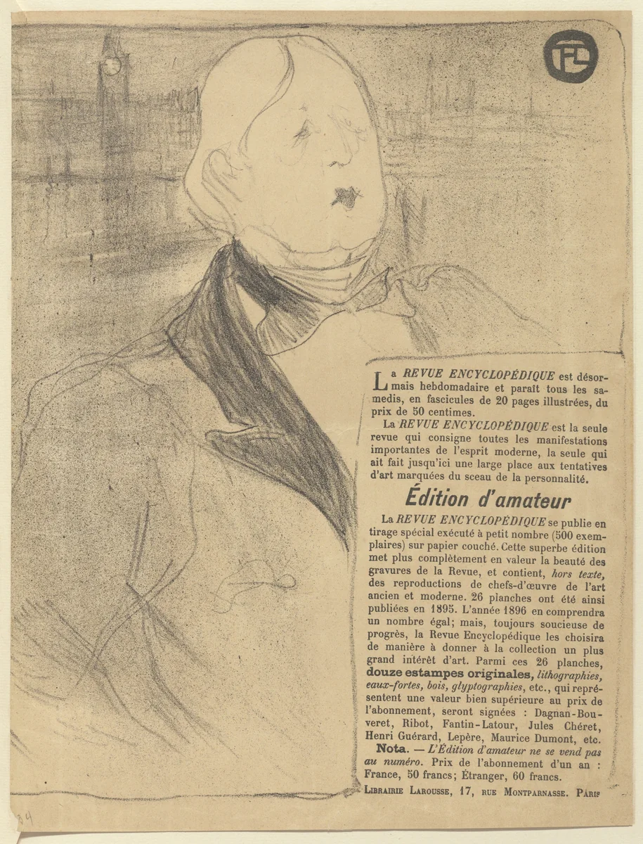 Oscar Wilde, program for Rafaël and Salomé from The Beraldi Album of Theatre Programs by Henri de Toulouse-Lautrec, print, 1896