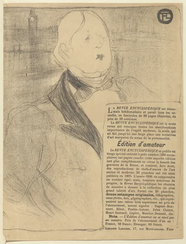Oscar Wilde, program for Rafaël and Salomé from The Beraldi Album of Theatre Programs by Henri de Toulouse-Lautrec, print, 1896