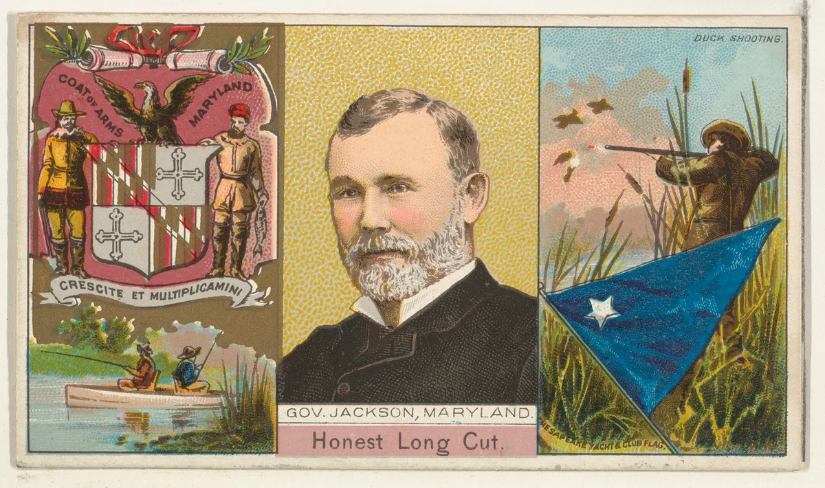 Governor Jackson, Maryland, from "Governors, Arms, Etc." series (N133-1), issued by Duke Sons & Co. by W. Duke, Sons & Co., print, 1885-1892