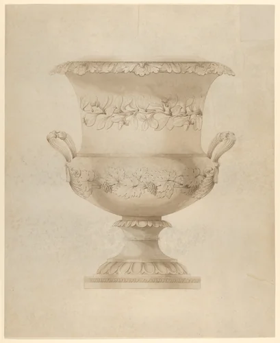 Design for a wine cooler by Thomas Fletcher, drawing, 1820-1840