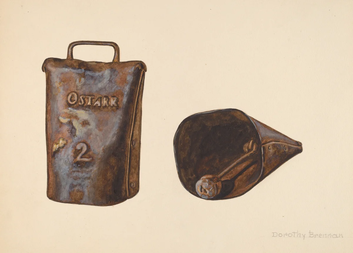 Cow Bell by Dorothy Brennan, index of american design, 1935-1942