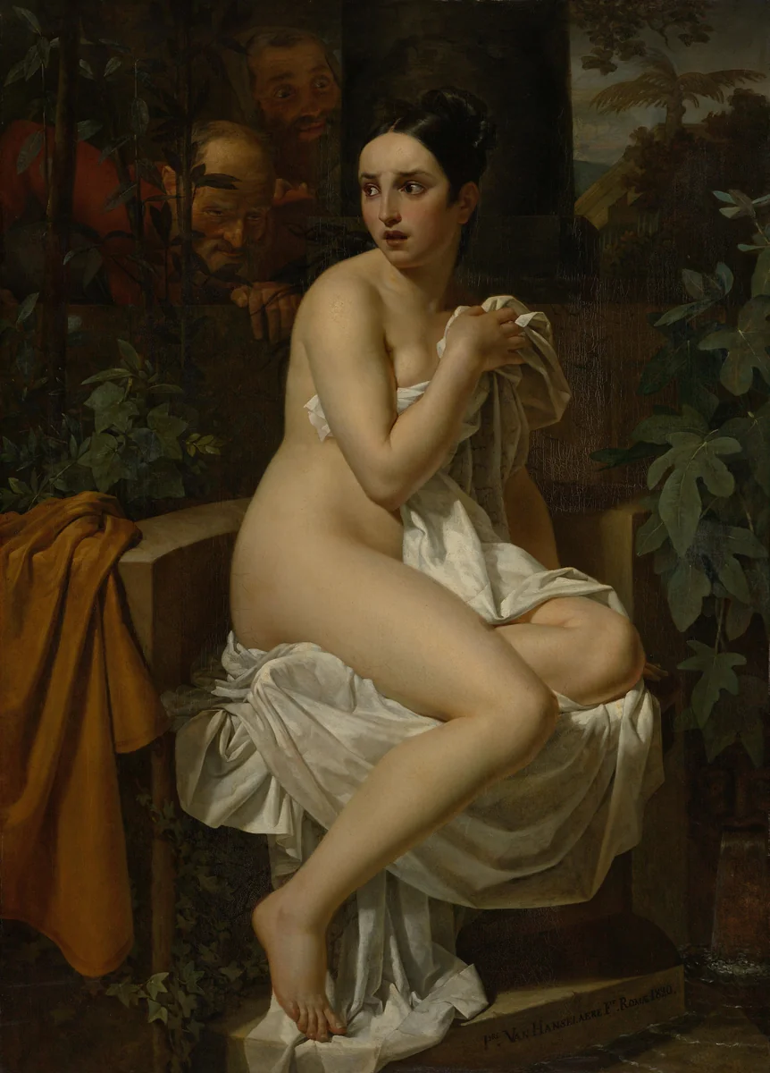 Susanna and the Elders by Pierre Van Hanselaere, painting, 1820