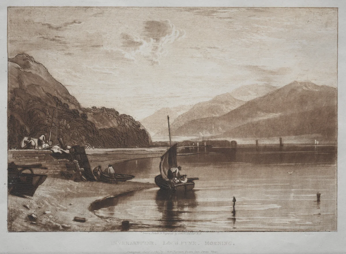 Liber Studiorum: Inverary Pier, Lock Fyne, Morning by Joseph Turner, print