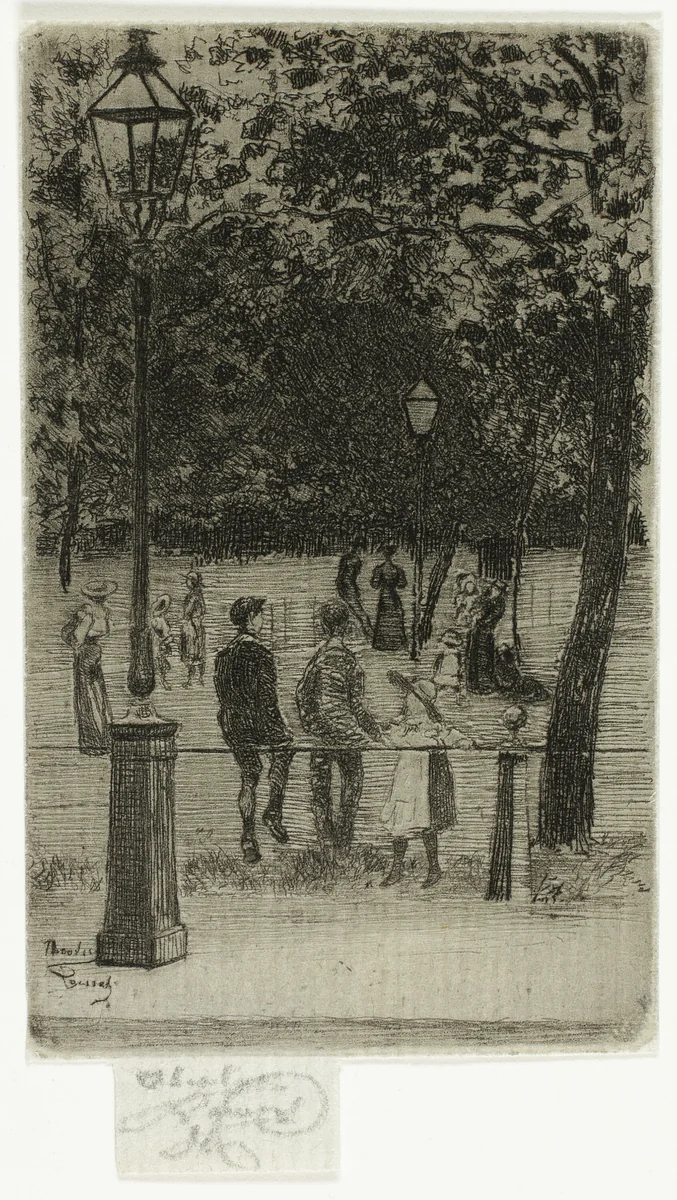 The Children's Hour, Summer Evening, Parson's Green by Theodore Roussel, print, 1906