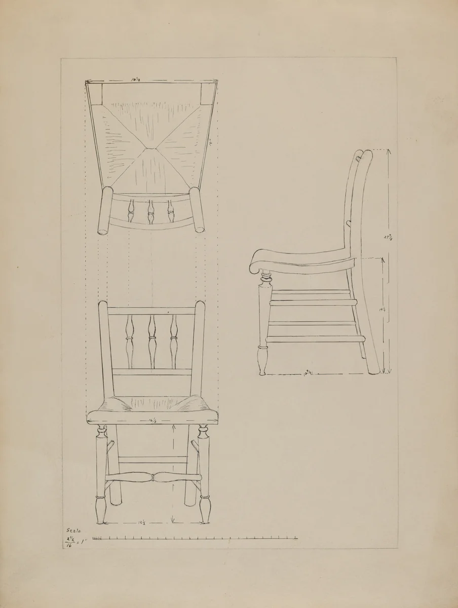 Chair by Edith Magnette, index of american design, 1935-1942