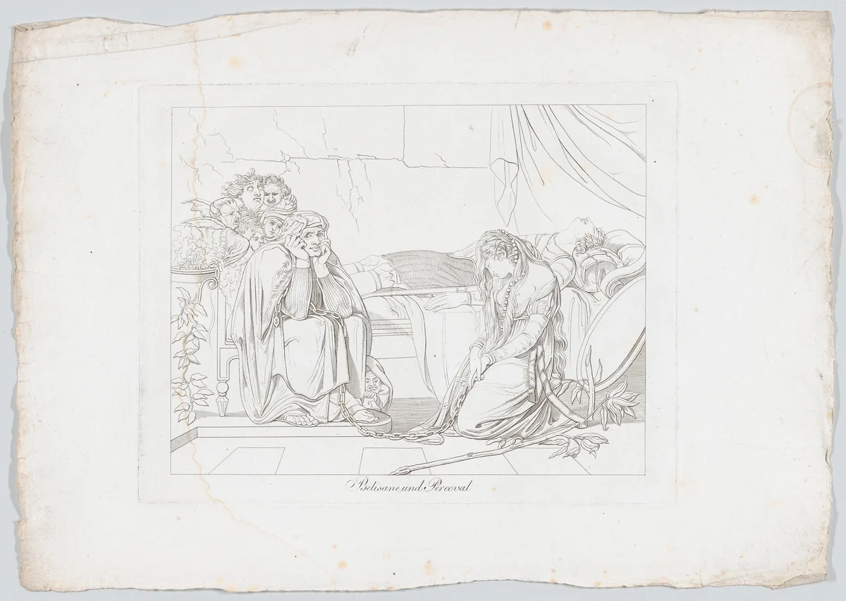 Belisane and Percival Under the Enchantment of Urma by Johann Heinrich Lips, print, 1806