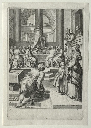 Life of Christ: The Last Supper by Zacharias Dolendo, print, 1596-1598