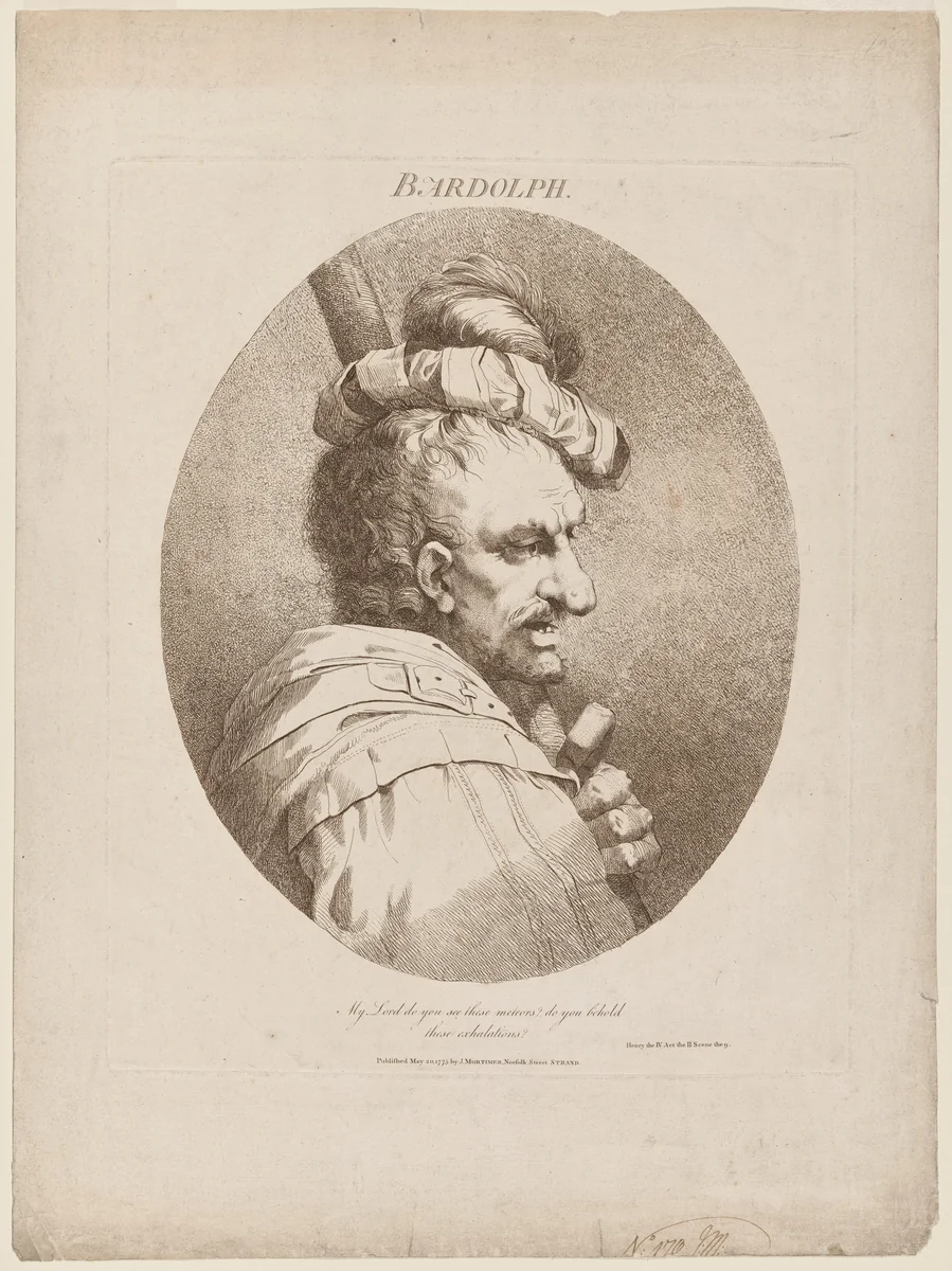 Bardolph by John Hamilton Mortimer, print, 1763